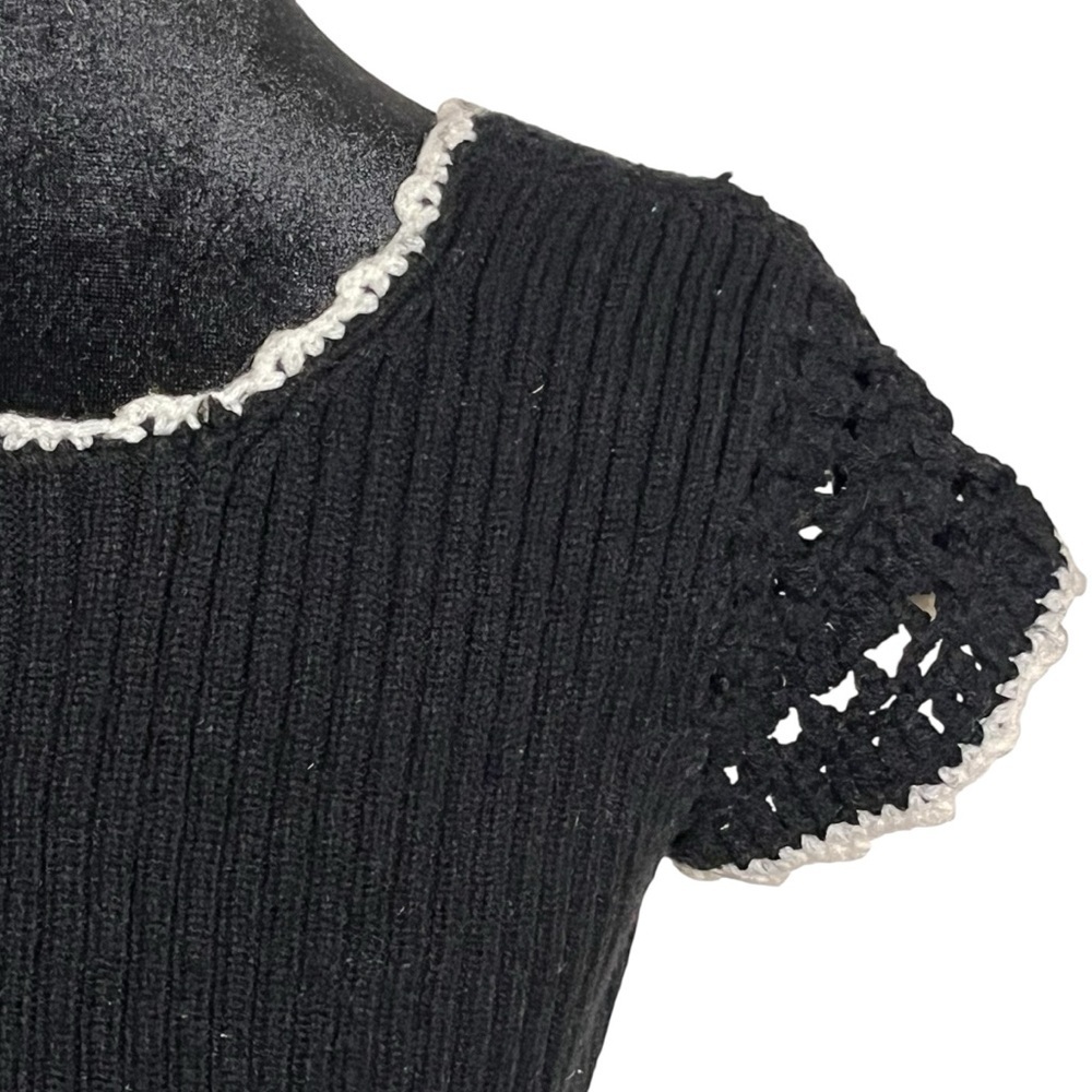 Vintage 70s-Style Crochet Flower Top Cropped – ARDEE – Size S - Picture 6 of 8